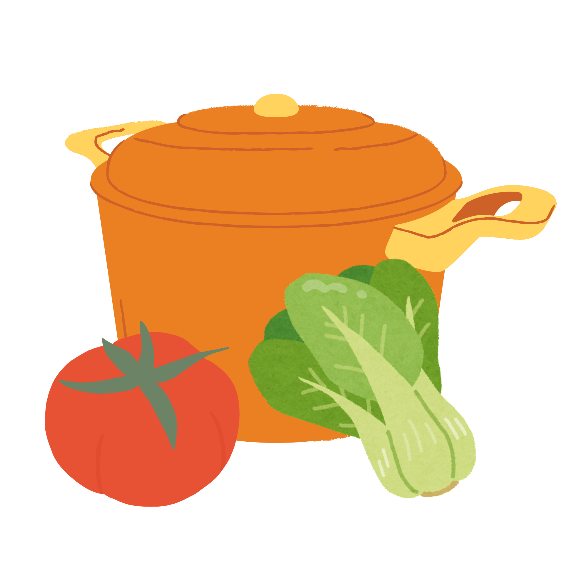 Pot with fresh vegetables