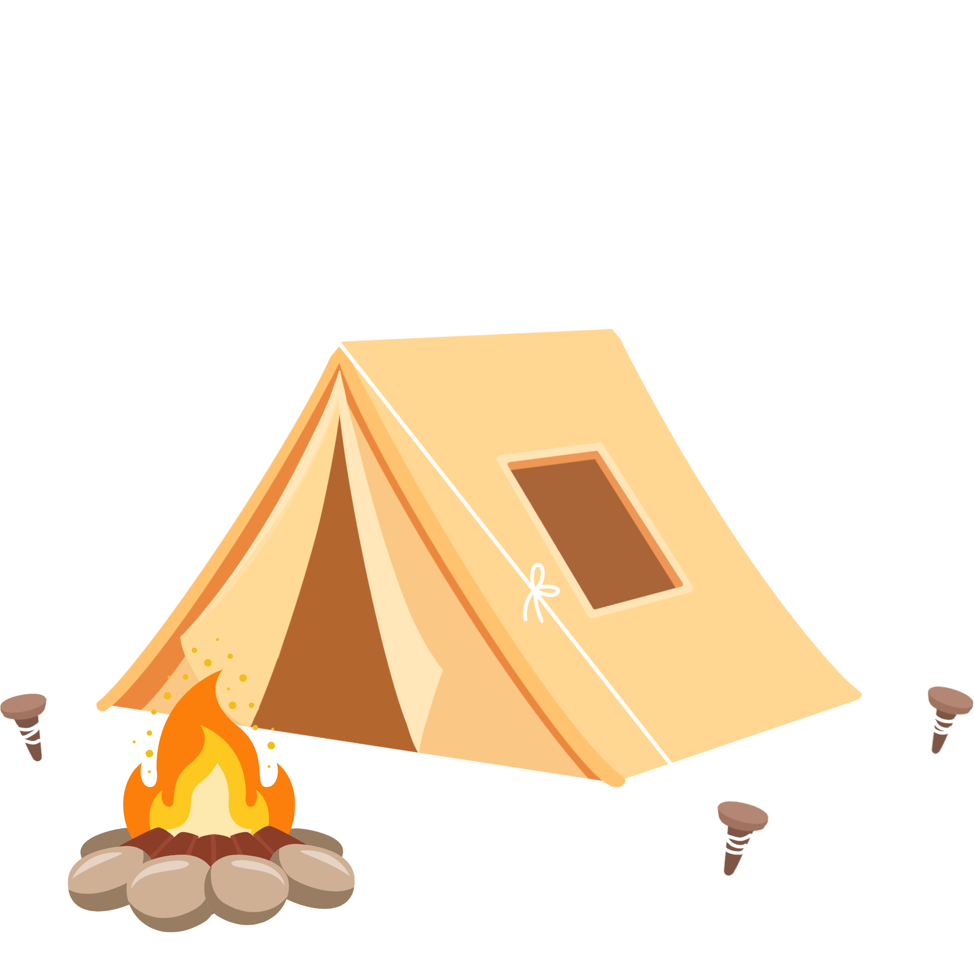 Tent and campfire