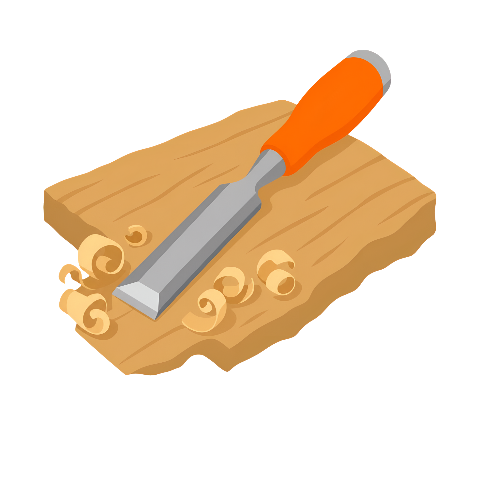 Wood chisel and shavings