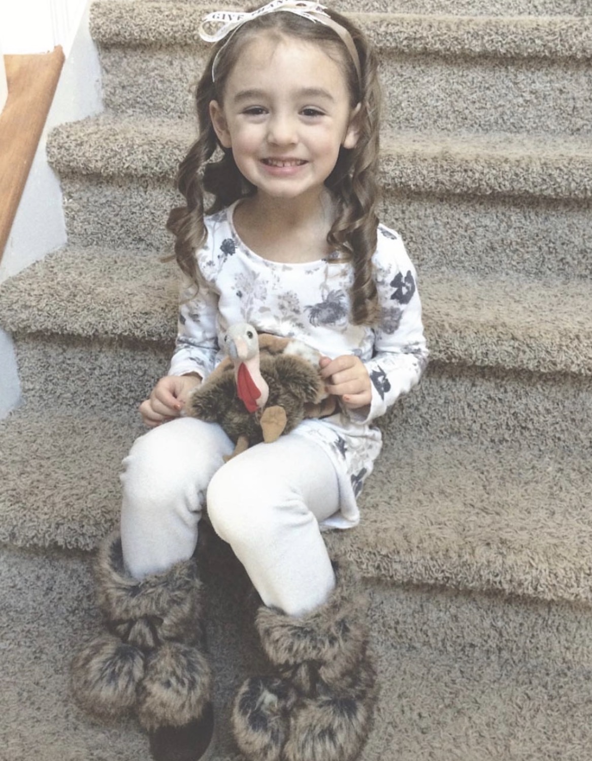 Butterfly holding a stuffed turkey